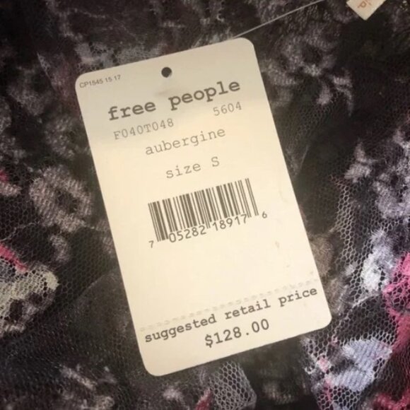 NWOT Free People Lace Batwing Sleeve Peplum Blouse, Size S - Picture 7 of 7